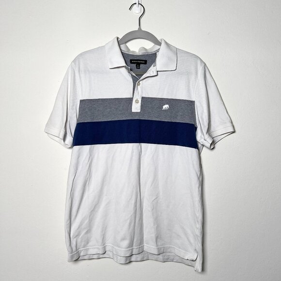 Banana Republic Other - Banana Republic Blue Grey Contrast Stripe Polo Size M